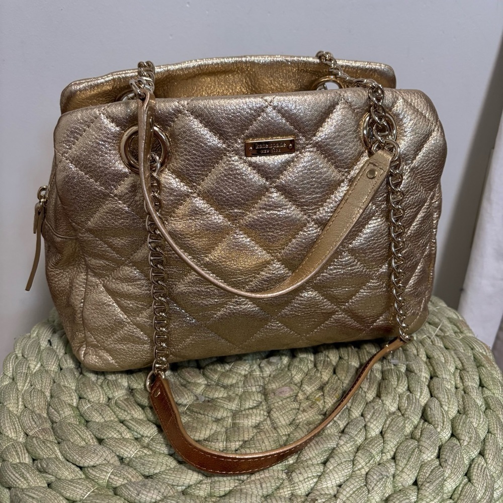 Kate Spade Gold Coast Elizabeth Shoulder Bag Metallic Gold Shoulder Purse NWOT